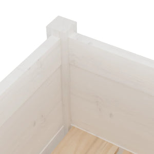 Weißer Pflanzkübel 70x70 cm Kiefer Massivholz