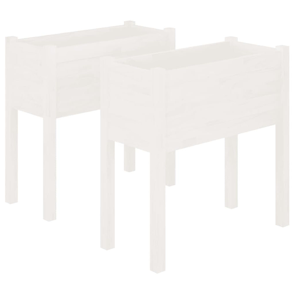 Pflanzkübel 2er Set Weiß Kiefer 70cm