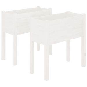 Pflanzkübel 2er Set Weiß Kiefer 70cm