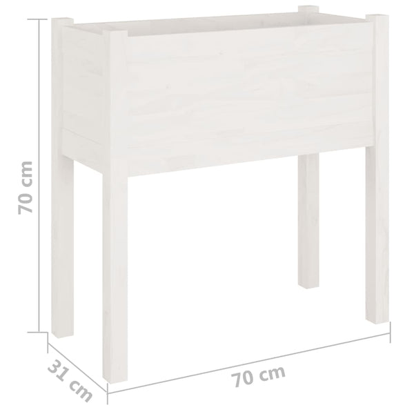 Pflanzkübel 2er Set Weiß Kiefer 70cm