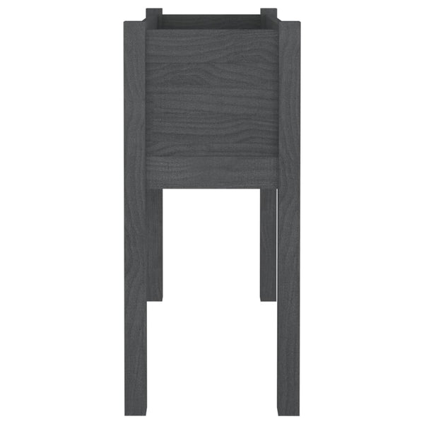 Grauer Pflanzkübel 70x31x70 cm Kiefer Massivholz