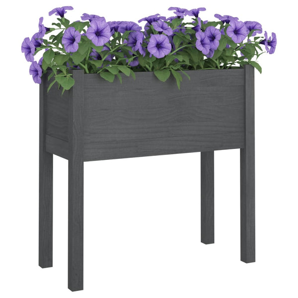 Pflanzkübel 2er Set Grau 70cm Kiefernholz