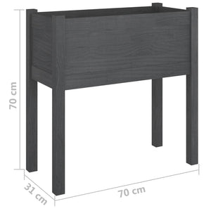 Pflanzkübel 2er Set Grau 70cm Kiefernholz