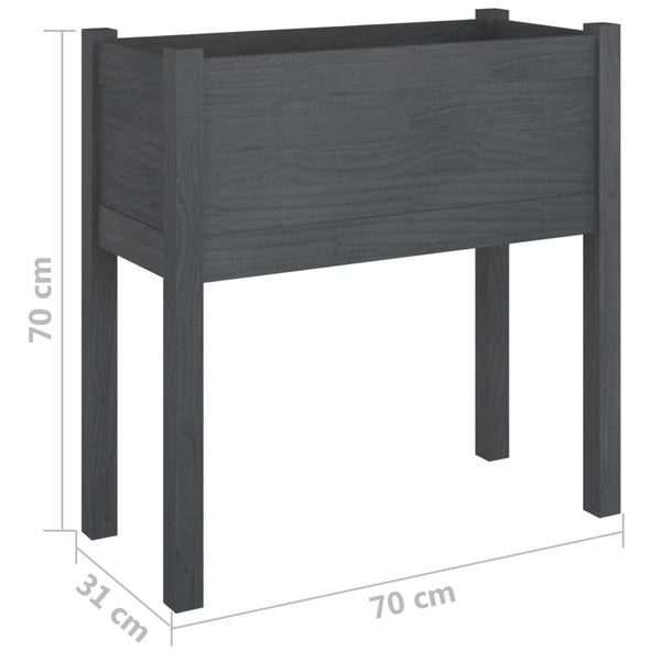 Pflanzkübel 2er Set Grau 70cm Kiefernholz