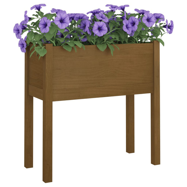 Pflanzkübel 2er Set Honigbraun Kiefer 70cm