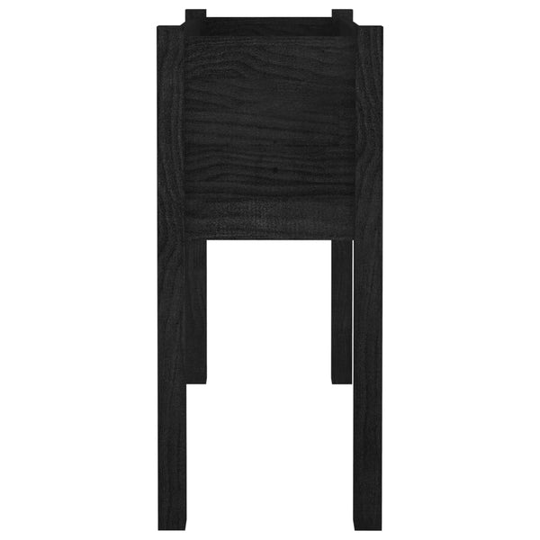 Schwarzer Pflanzkübel 70x70 cm Kiefernholz
