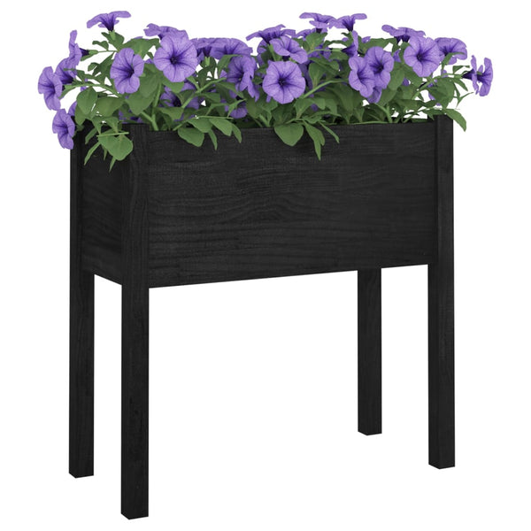 Pflanzkübel 2er Set Kiefer Schwarz 70cm