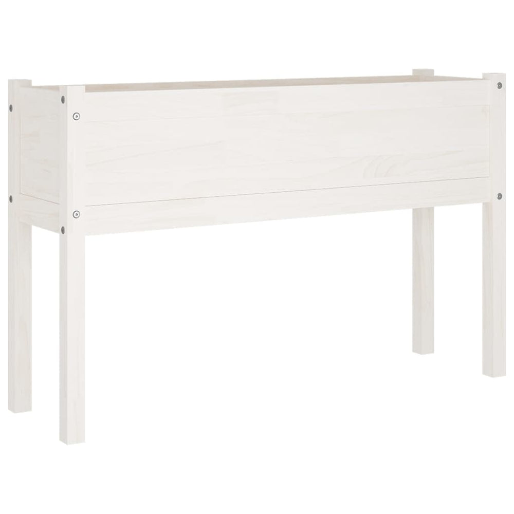 Weißer Pflanzkübel 110cm Kiefer Massivholz