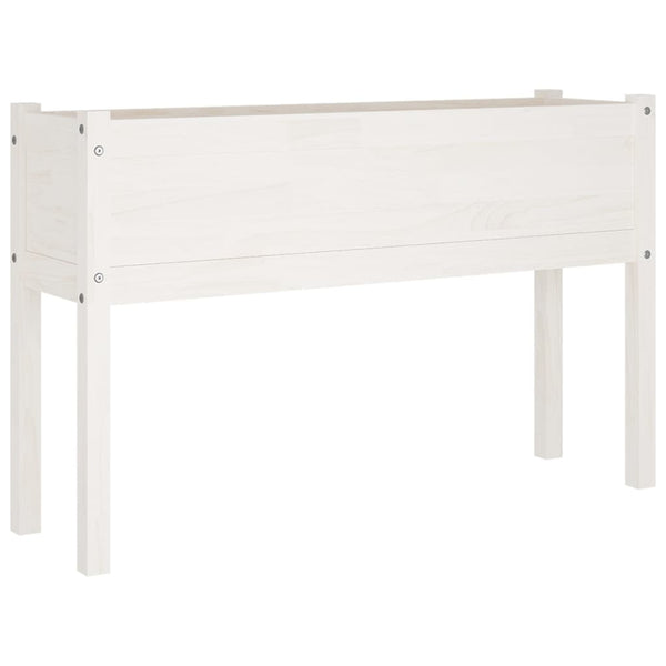 Weißer Pflanzkübel 110cm Kiefer Massivholz