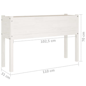 Weißer Pflanzkübel 110cm Kiefer Massivholz