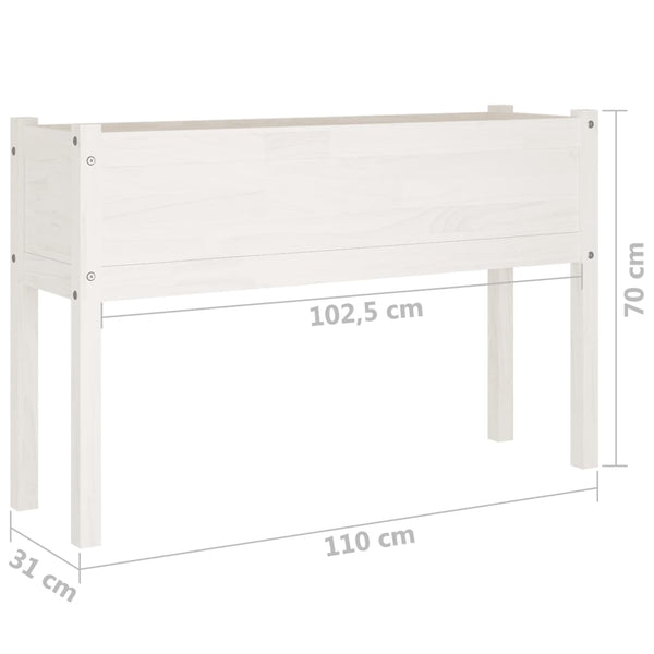 Weißer Pflanzkübel 110cm Kiefer Massivholz