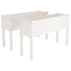 2er Set Pflanzkübel Weiß Kiefer 110cm