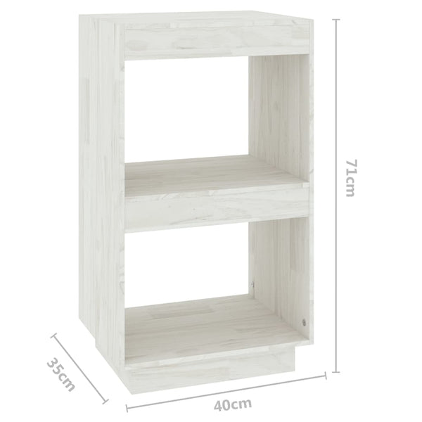 Weißes Bücherregal Kiefer Massivholz 40x71 cm