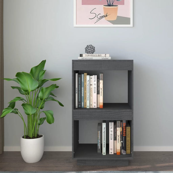 Graues Bücherregal Kiefer Massivholz 40x71cm