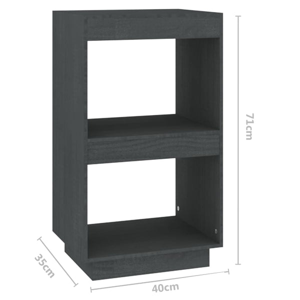 Graues Bücherregal Kiefer Massivholz 40x71cm