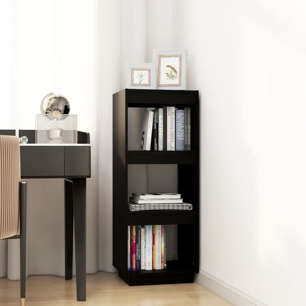 Schwarzes Kiefer Bücherregal/Raumteiler 40x103 cm