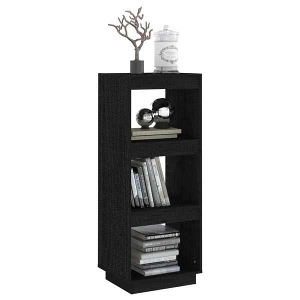 Schwarzes Kiefer Bücherregal/Raumteiler 40x103 cm