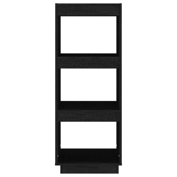Schwarzes Kiefer Bücherregal/Raumteiler 40x103 cm