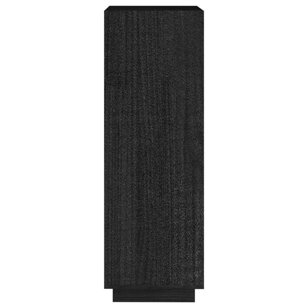 Schwarzes Kiefer Bücherregal/Raumteiler 40x103 cm