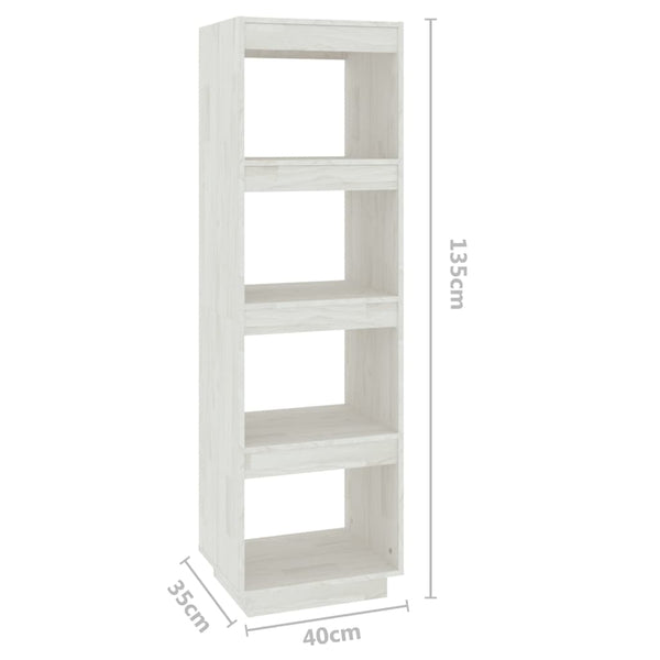 vidaXL Étagère/Séparateur de pièce blanc 40x35x135 cm Bois de pin massif