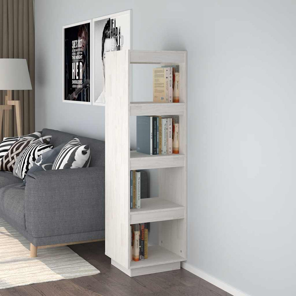 Weißes Kiefer Bücherregal Raumteiler 40x135 cm