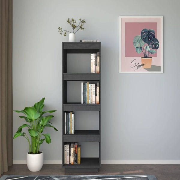 Graues Kiefer Bücherregal/Raumteiler 40x135cm