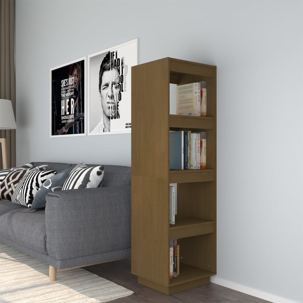 Honigbraunes Kiefer Bücherregal 40x35x135 cm