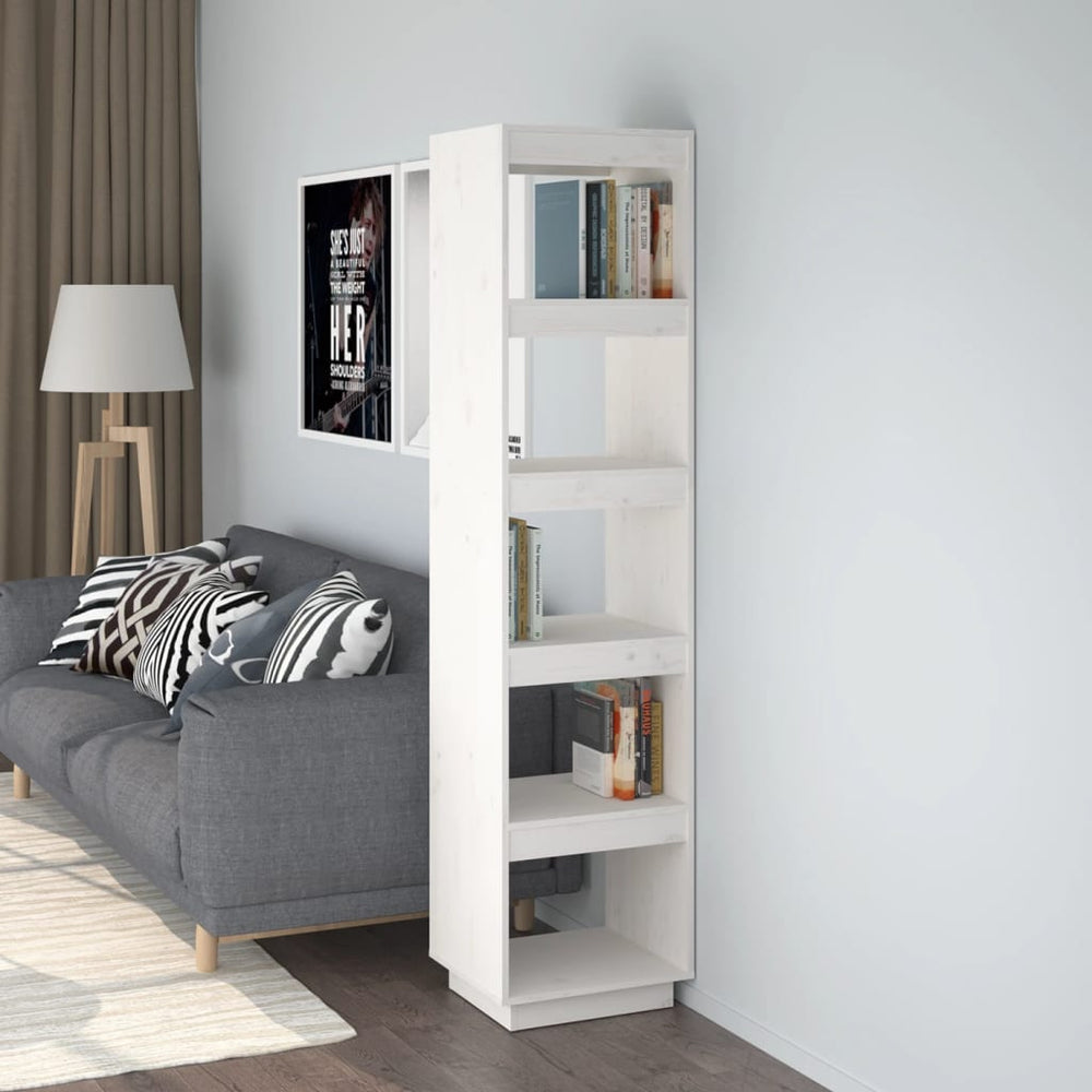 Weißes Bücherregal Kiefer Massivholz 40x167 cm
