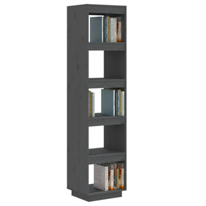Graues Bücherregal Kiefer Massivholz 40x167 cm