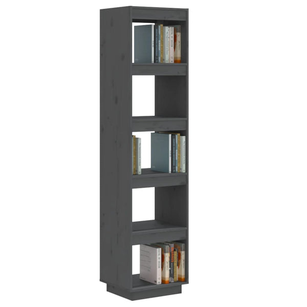 Graues Bücherregal Kiefer Massivholz 40x167 cm