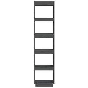 Graues Bücherregal Kiefer Massivholz 40x167 cm