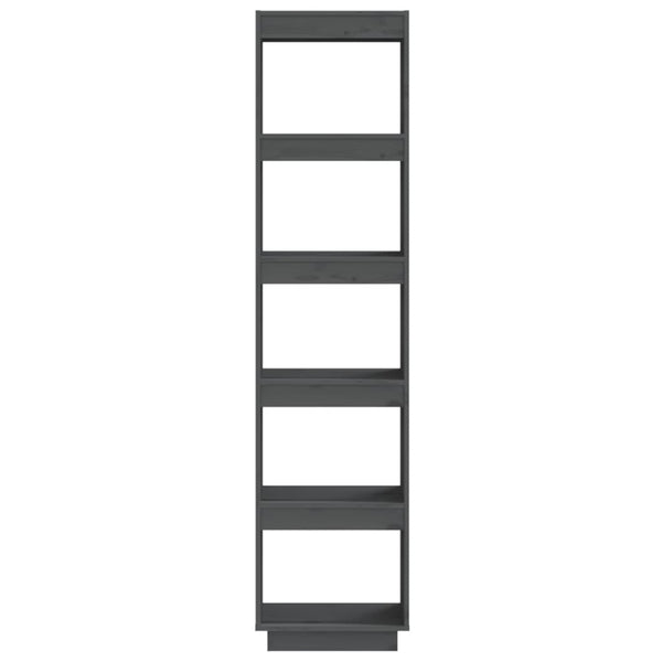 Graues Bücherregal Kiefer Massivholz 40x167 cm