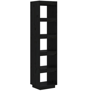 Schwarzes Bücherregal Kiefer Massivholz 40x167 cm