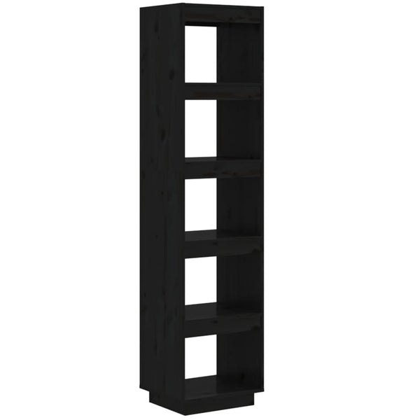 Schwarzes Bücherregal Kiefer Massivholz 40x167 cm