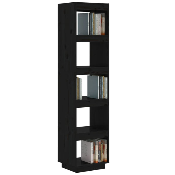 Schwarzes Bücherregal Kiefer Massivholz 40x167 cm