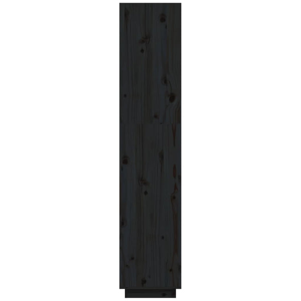 Schwarzes Bücherregal Kiefer Massivholz 40x167 cm