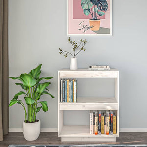 Bücherregal Weiß Kiefer Massivholz 60x71 cm
