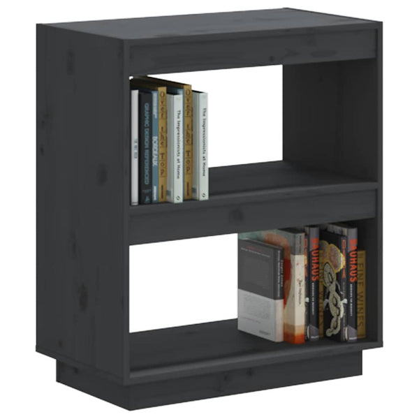 Graues Bücherregal 60x35x71cm Kiefer Massivholz