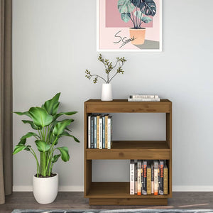 Honigbraunes Bücherregal Kiefer Massivholz 60 cm