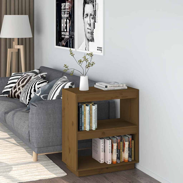 Honigbraunes Bücherregal Kiefer Massivholz 60 cm