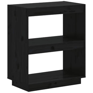 Schwarzes Bücherregal 60x35x71cm Kiefer Massivholz