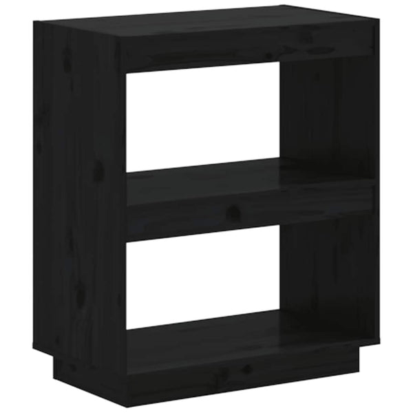 Schwarzes Bücherregal 60x35x71cm Kiefer Massivholz