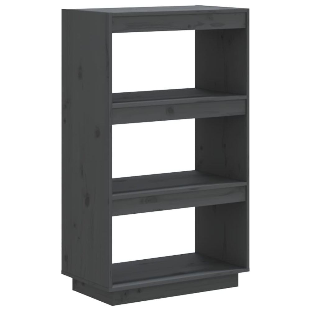 vidaXL Bibliothèque/Meuble de séparation Gris 60x35x103 cm Bois de pin massif