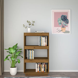 Honigbraunes Bücherregal Kiefer Massivholz 60x35x103 cm
