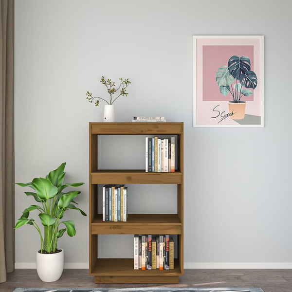 Honigbraunes Bücherregal Kiefer Massivholz 60x35x103 cm