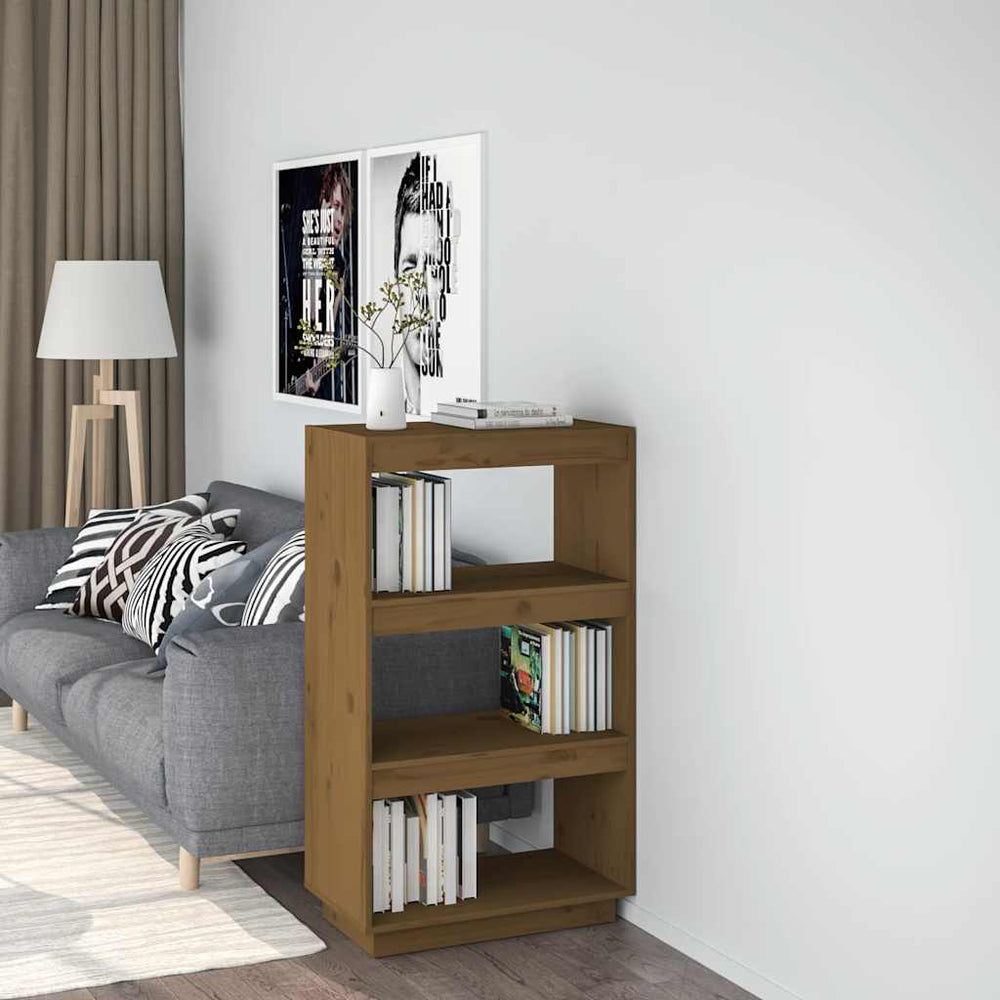 vidaXL Bibliothèque/Séparateur de pièce Marron Miel 60x35x103 Bois de pin massif