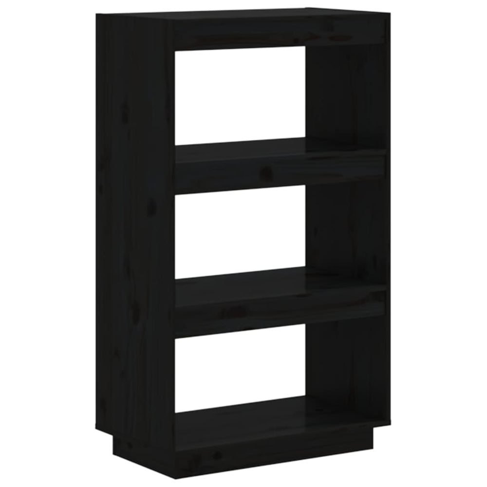 vidaXL Bibliothèque/Séparateur de pièce Noir 60x35x103 cm Bois de pin massif
