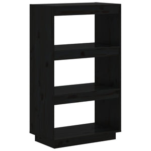 Schwarzes Kiefer Bücherregal 60x35x103 cm