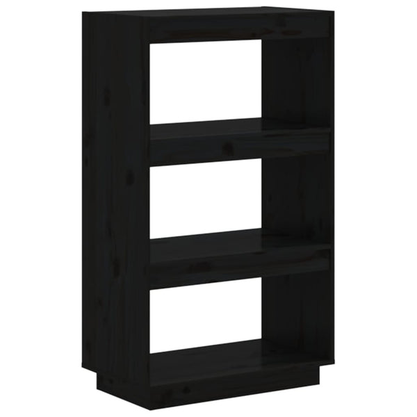 Schwarzes Kiefer Bücherregal 60x35x103 cm
