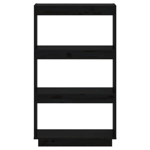 Schwarzes Kiefer Bücherregal 60x35x103 cm